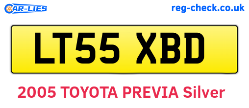 LT55XBD are the vehicle registration plates.