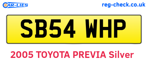 SB54WHP are the vehicle registration plates.