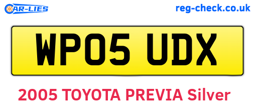 WP05UDX are the vehicle registration plates.