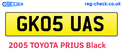 GK05UAS are the vehicle registration plates.
