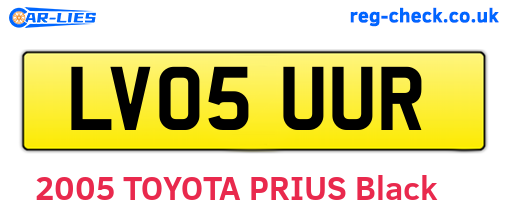 LV05UUR are the vehicle registration plates.