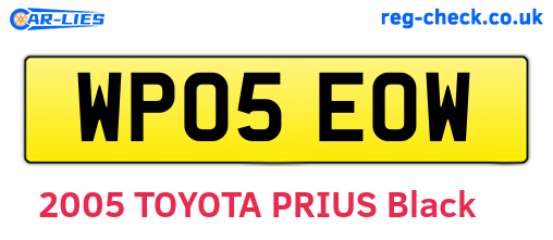 WP05EOW are the vehicle registration plates.