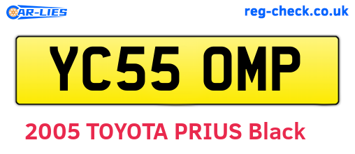 YC55OMP are the vehicle registration plates.