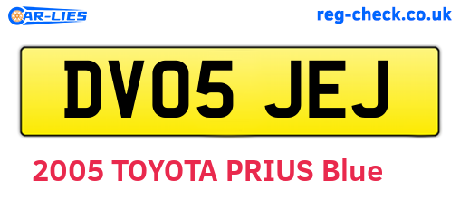 DV05JEJ are the vehicle registration plates.