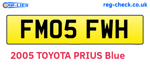 FM05FWH are the vehicle registration plates.