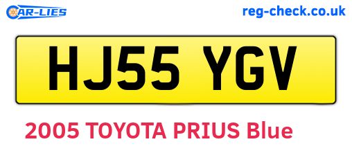 HJ55YGV are the vehicle registration plates.