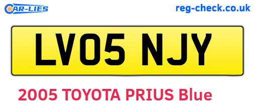 LV05NJY are the vehicle registration plates.