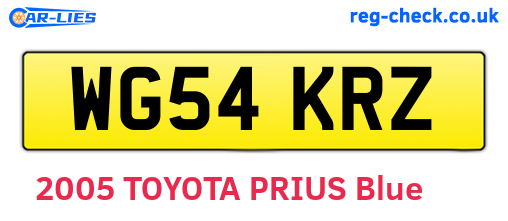 WG54KRZ are the vehicle registration plates.