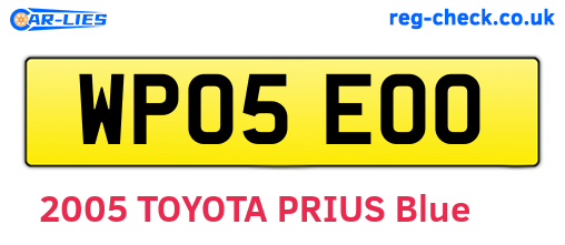 WP05EOO are the vehicle registration plates.