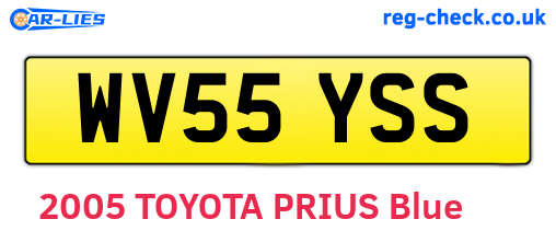 WV55YSS are the vehicle registration plates.