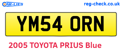 YM54ORN are the vehicle registration plates.