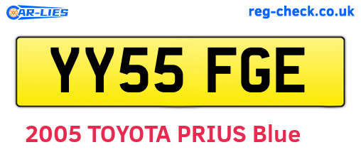 YY55FGE are the vehicle registration plates.