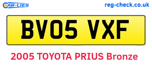 BV05VXF are the vehicle registration plates.