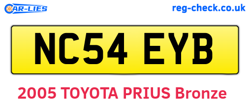 NC54EYB are the vehicle registration plates.