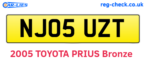 NJ05UZT are the vehicle registration plates.