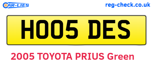 HO05DES are the vehicle registration plates.