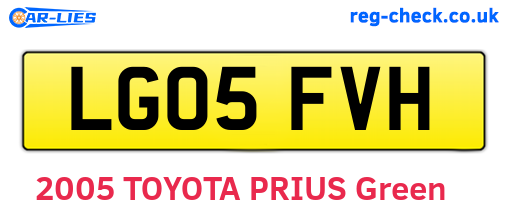 LG05FVH are the vehicle registration plates.