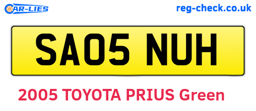 SA05NUH are the vehicle registration plates.