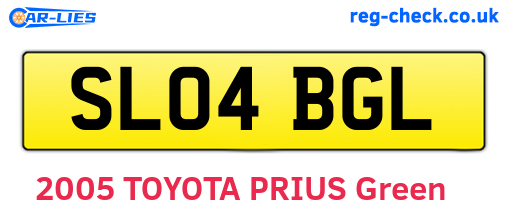SL04BGL are the vehicle registration plates.