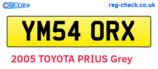 YM54ORX are the vehicle registration plates.