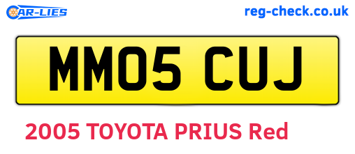 MM05CUJ are the vehicle registration plates.