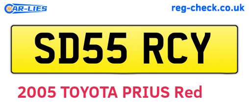 SD55RCY are the vehicle registration plates.