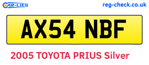 AX54NBF are the vehicle registration plates.