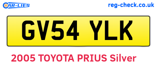 GV54YLK are the vehicle registration plates.