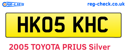HK05KHC are the vehicle registration plates.