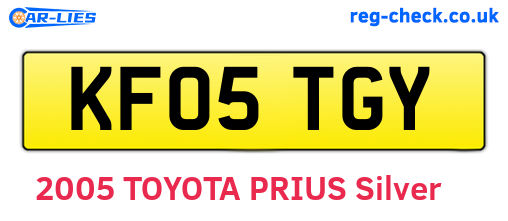 KF05TGY are the vehicle registration plates.