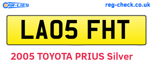 LA05FHT are the vehicle registration plates.