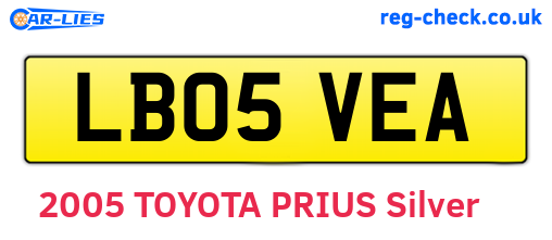 LB05VEA are the vehicle registration plates.
