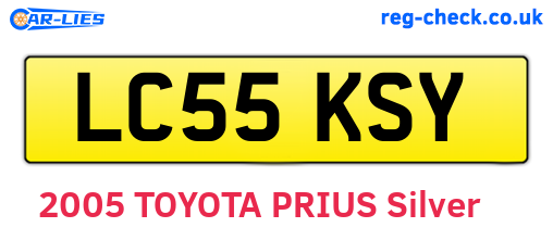 LC55KSY are the vehicle registration plates.