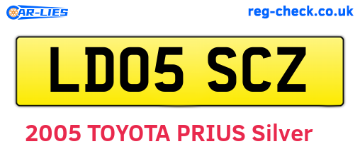 LD05SCZ are the vehicle registration plates.