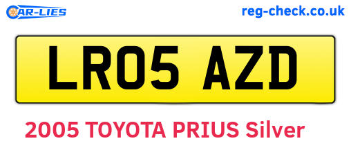 LR05AZD are the vehicle registration plates.