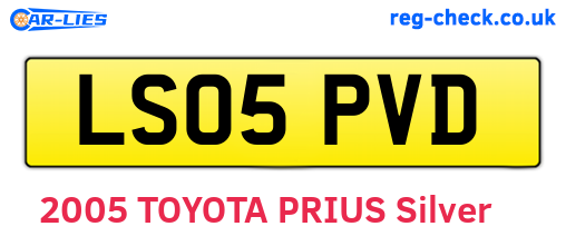 LS05PVD are the vehicle registration plates.