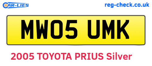MW05UMK are the vehicle registration plates.