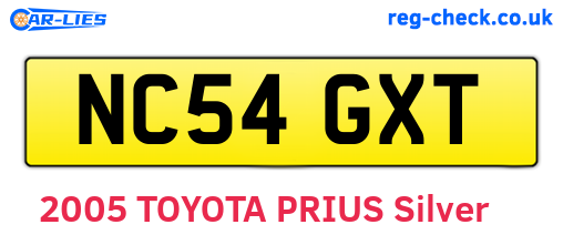 NC54GXT are the vehicle registration plates.