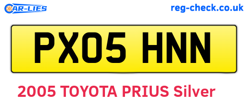 PX05HNN are the vehicle registration plates.