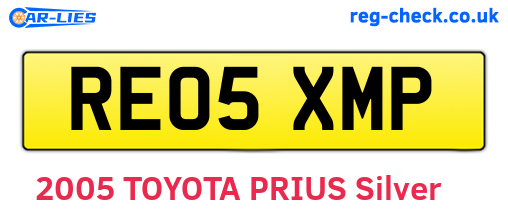 RE05XMP are the vehicle registration plates.