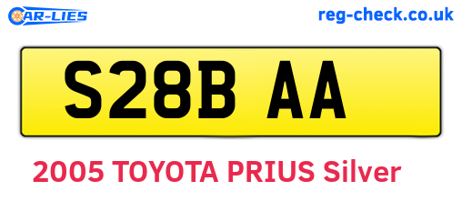 S28BAA are the vehicle registration plates.