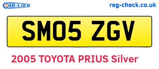 SM05ZGV are the vehicle registration plates.