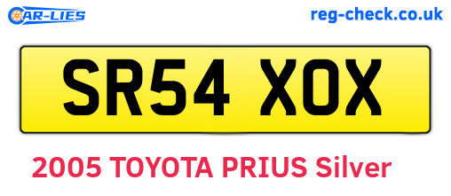 SR54XOX are the vehicle registration plates.