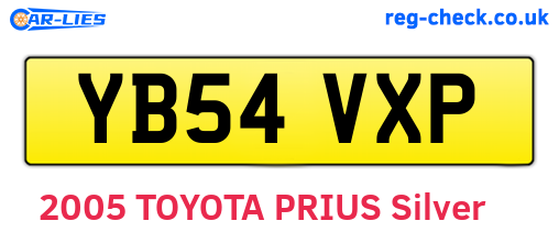 YB54VXP are the vehicle registration plates.