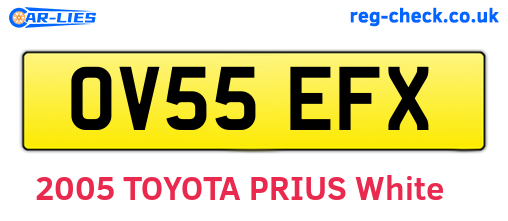 OV55EFX are the vehicle registration plates.