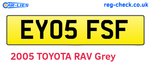EY05FSF are the vehicle registration plates.