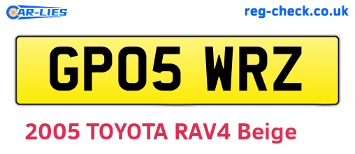 GP05WRZ are the vehicle registration plates.