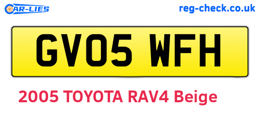 GV05WFH are the vehicle registration plates.