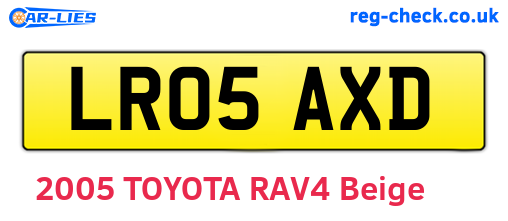 LR05AXD are the vehicle registration plates.