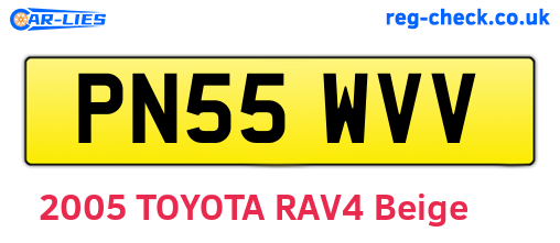 PN55WVV are the vehicle registration plates.